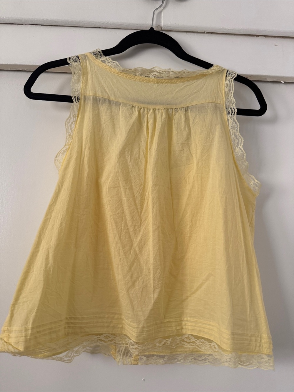 Yellow Lace-Trim lightweight Tank Top Small - Picture 6 of 6